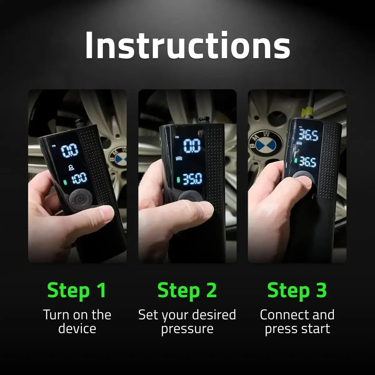 Smart Cordless Tire Safety Inflator